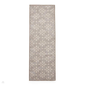 Washable Coral H1062 Modern Geometric Lightweight Printed Polyester Flatweave Light Grey Runner-Think Rugs-Rug Love - The Most Loved Rug Store